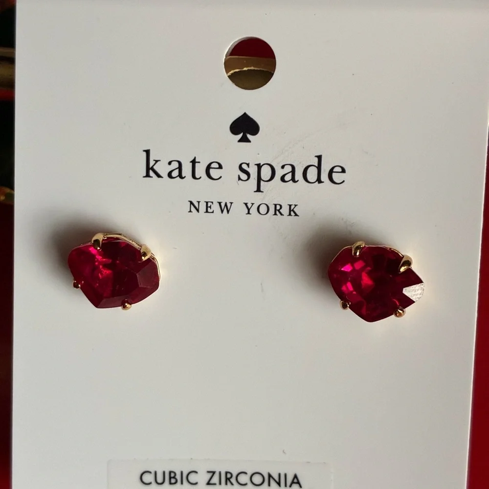 Kate Spade Ruby Red Heart Earrings
